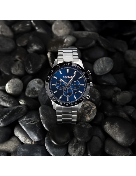 Orologio Sector - 270 - Cronografo - Silver - 45mm - Blu - R3273778008