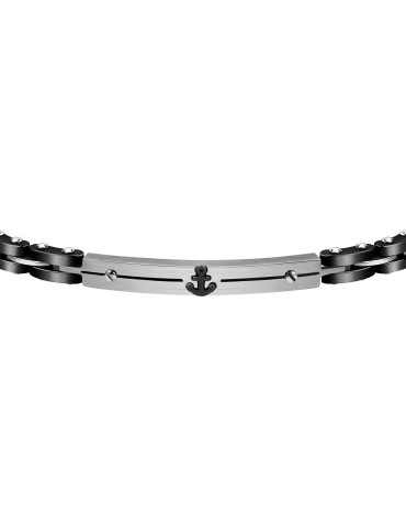 Sector Bracelet - Steel - Black Links - Central Anchor - SAFR13 2