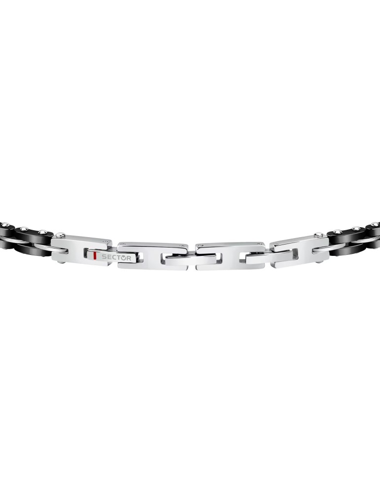 Sector Bracelet - Steel - Black Links - Central Anchor - SAFR13