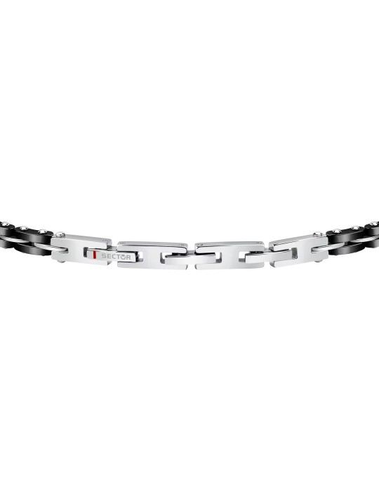 Bracciale Sector - Acciaio - Maglie Nere - Ancora Centrale - SAFR13