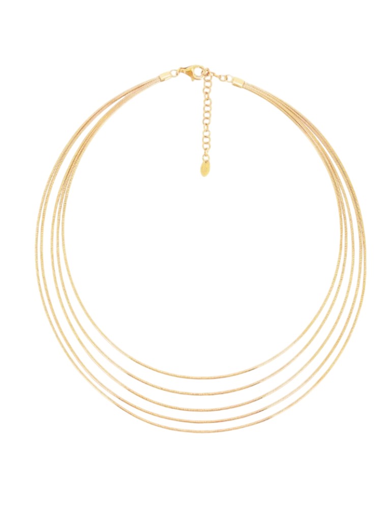 Pesavento Necklace - DNA Spring Multistrand in 925% Yellow Silver - 0