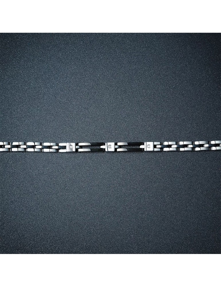 Sector Bracelet - Ceramic - Steel - Black Links - Diamonds - SAFR44