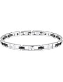 Bracciale Sector - Acciaio - Giunture Nere - Diamanti 0,0135 ct-SAFR45