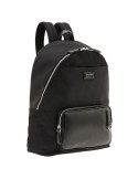 Pineider Backpack - Daily - Nylon-Calfskin Smooth Black-PDNL006056