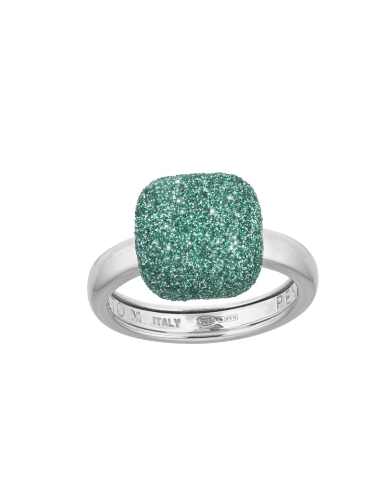 Anello Pesavento - Polvere di Sogni in Argento 925% con Polvere Verde Amazzonia - WPSCA051