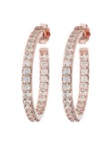 Bronzallure Earrings - Hoop - White Cubic Zirconia - WSBZ01277. WR