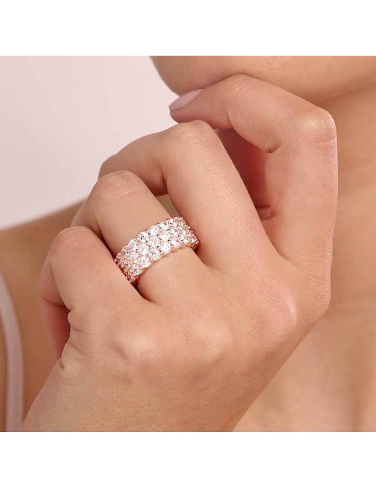 Bronzallure Ring - Three Rows -Cubic Zirconia-Size 14-WSBZ01931.W-14