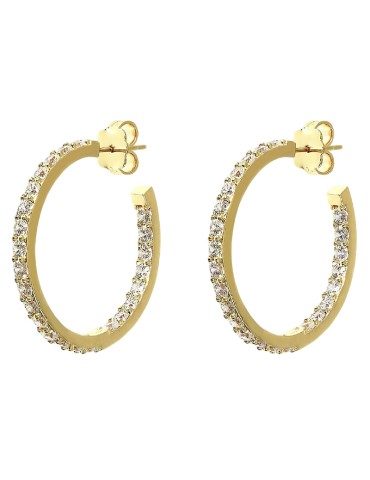 Orecchini Bronzallure-Gold-a Cerchio-Cubic Zirconia Bianchi-WSBZ01935Y.Y