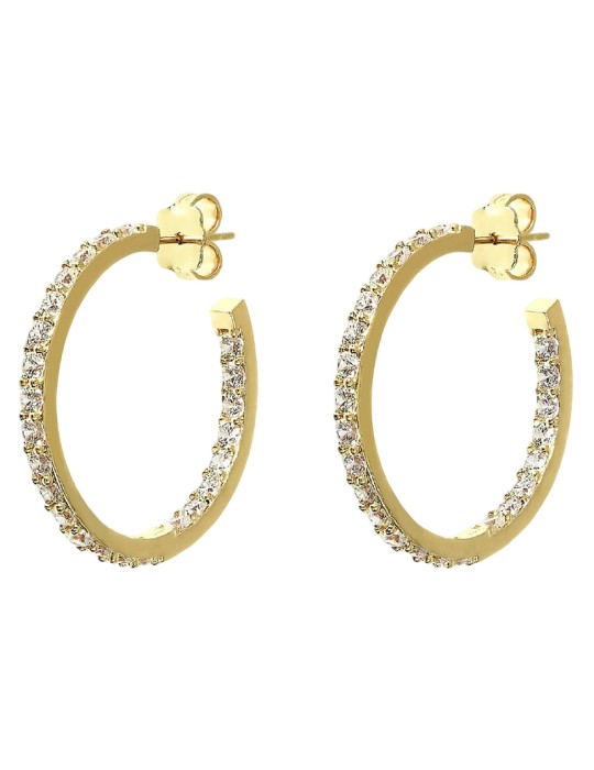 Orecchini Bronzallure-Gold-a Cerchio-Cubic Zirconia Bianchi-WSBZ01935Y.Y