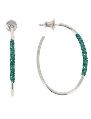 Pesavento Earrings - Polvere di Sogni in 925% Silver with Amazon Green Dust Hoop - 0