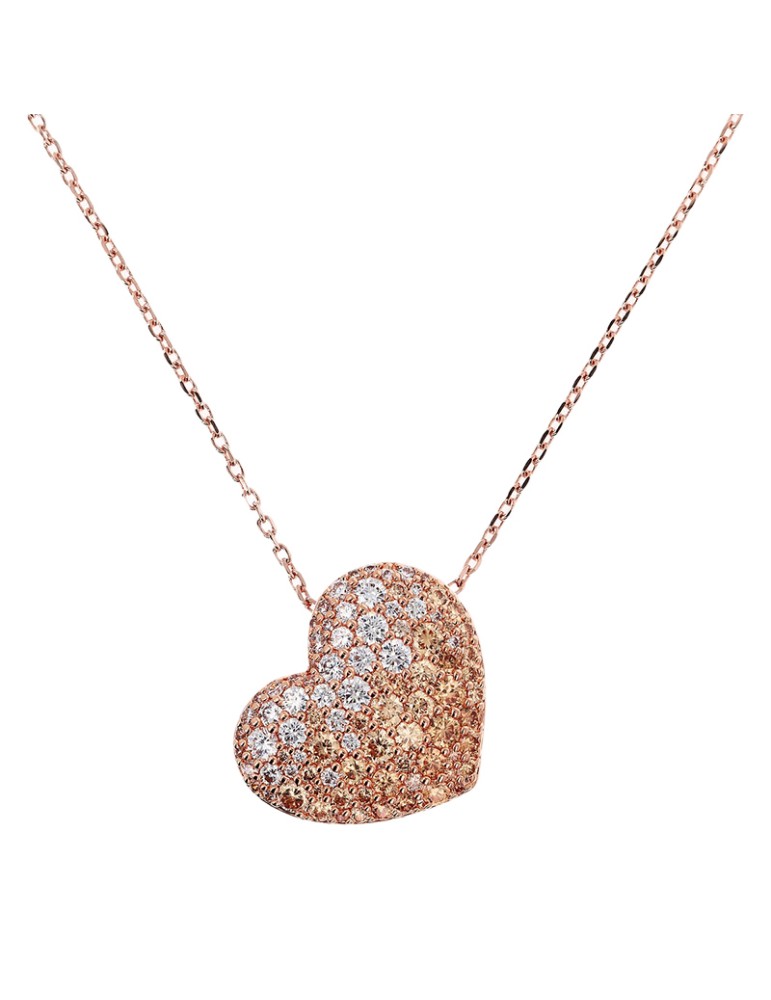 Collana Bronzallure  - Cuore -Cubic Zirconia Champagne-WSBZ01200.CHAMP