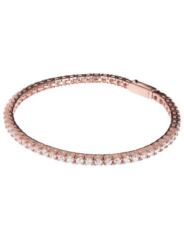 Bracciale Bronzallure - Altissima Tennis Rose Gold con Cubic Zirconia Bianchi - Large - 0