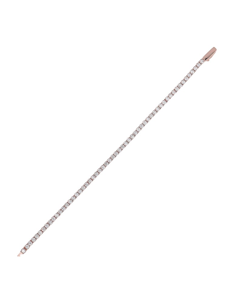 Bracciale Bronzallure - Altissima Tennis Rose Gold con Cubic Zirconia Bianchi - Large - 0