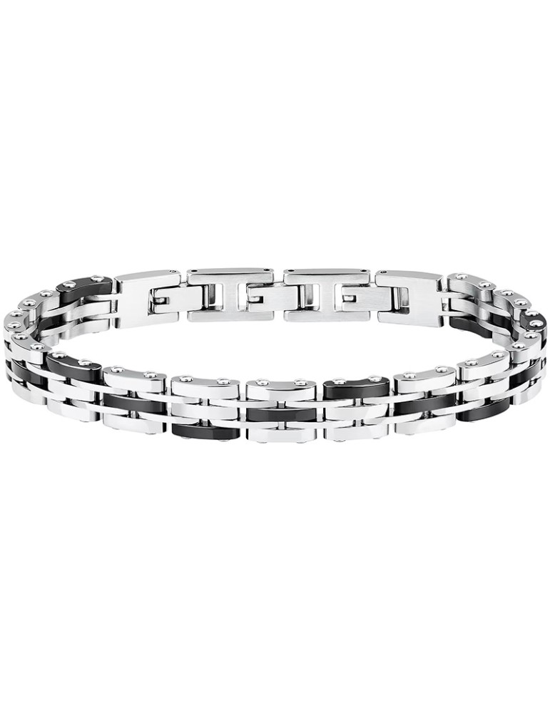Bracciale Sector-Ceramic-Acciaio 316L-Elementi in Ceramica Nera-SAFR51