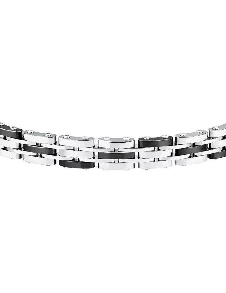 Bracciale Sector-Ceramic-Acciaio 316L-Elementi in Ceramica Nera-SAFR51