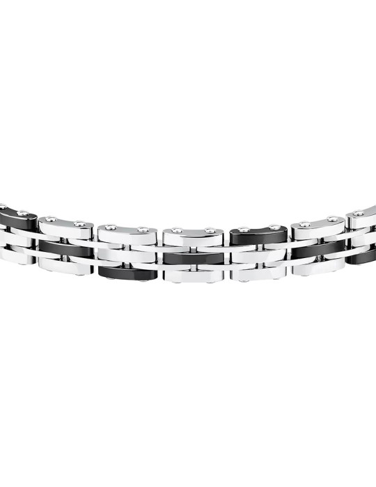 Bracciale Sector-Ceramic-Acciaio 316L-Elementi in Ceramica Nera-SAFR51