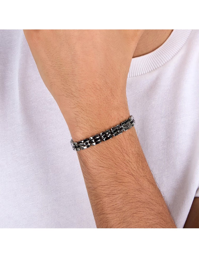 Sector Bracelet - Ceramic - Steel 316L -Black Ceramic Elements-SAFR51