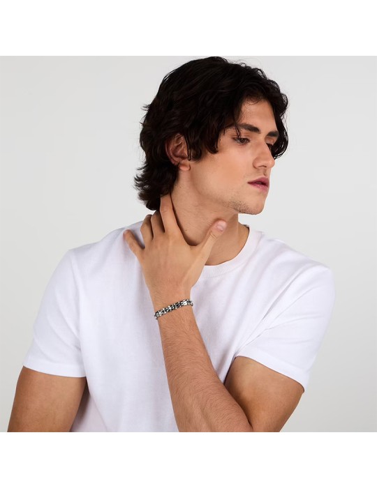 Bracciale Sector-Ceramic-Acciaio 316L-Elementi in Ceramica Nera-SAFR51