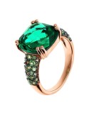 Bronzallure Ring - Precious - Dark Green Nano Gem - WSBZ02179.EM-14