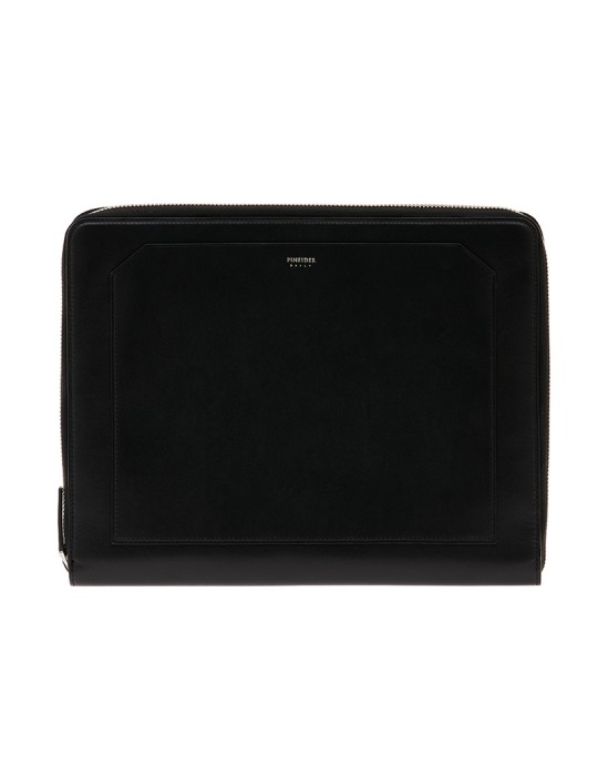 Pineider Document Holder -Black and Smooth Calfskin -Zip-PSL702056