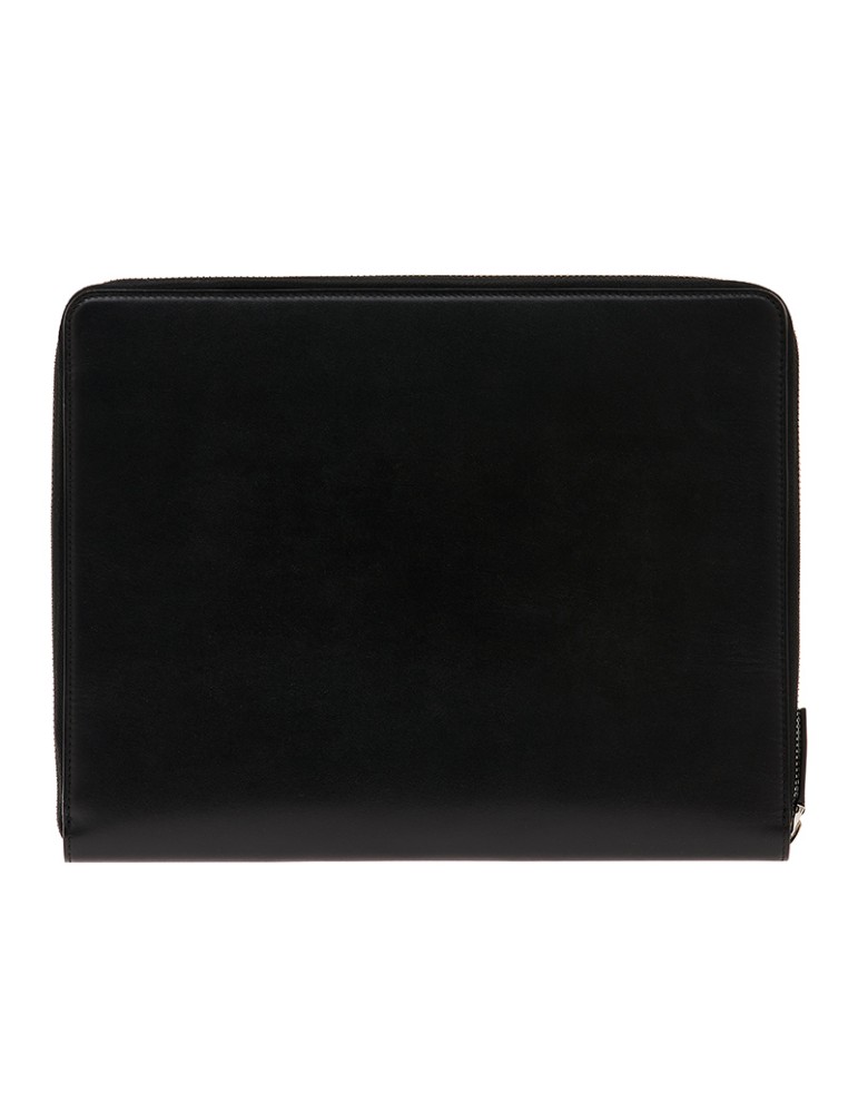 Pineider Document Holder -Black and Smooth Calfskin -Zip-PSL702056