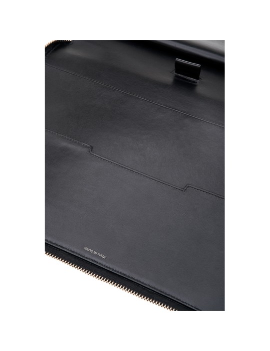 Pineider Document Holder -Black and Smooth Calfskin -Zip-PSL702056