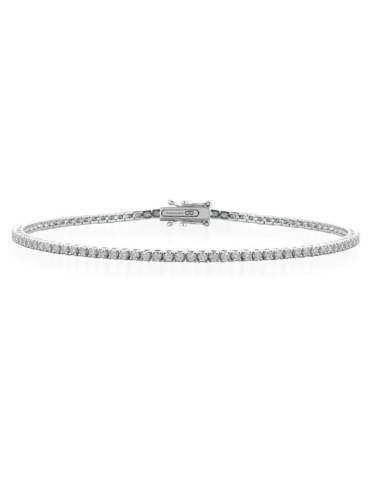 Bracciale Tennis Buonocore - Everyday in Oro Bianco 18 Carati con Diamanti Naturali 1,26 ct - 17,5 centimetri - 1441B01DW175