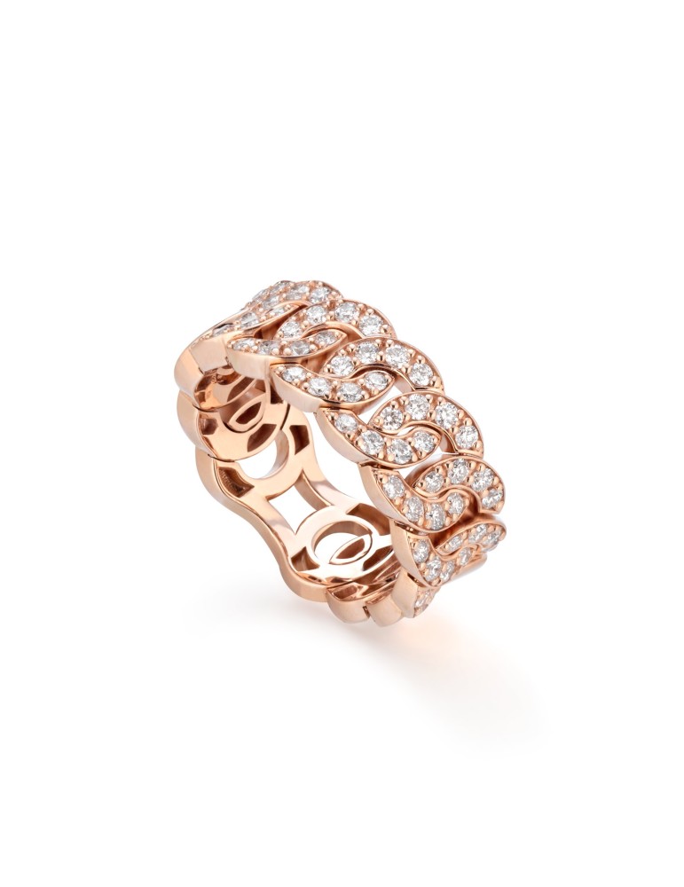 Anello Buonocore - Noon Groumette in Oro Rosa 18 Carati con Diamanti Naturali 0,87 ct - 921A02DP