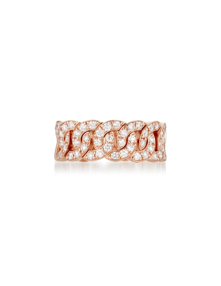 Anello Buonocore - Noon Groumette in Oro Rosa 18 Carati con Diamanti Naturali 0,87 ct - 921A02DP