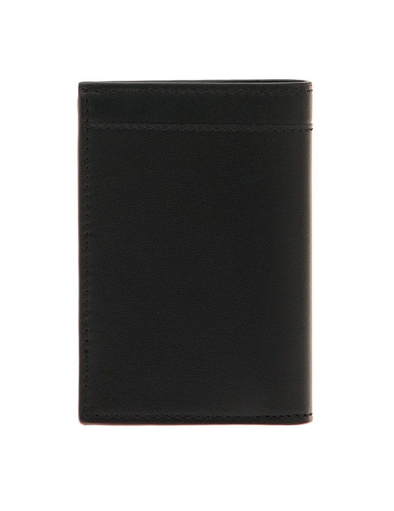 Portafoglio Verticale Pineider - Pelle Liscia Nera con Zip - PSS714056
