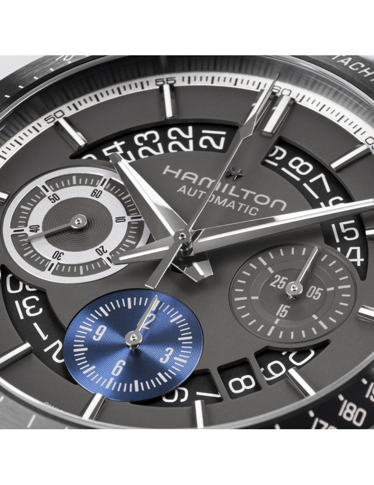 Hamilton Men's Watch - Jazzmaster Performer Auto Chrono 42mm Anthracite Blue - 0