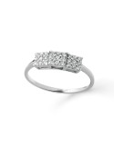 Buonocore Ring - Young Trilogy Square in 18K White Gold with Natural Diamonds 0.24 carats - 0