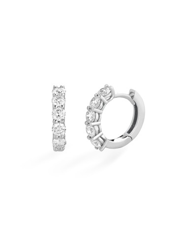 Buonocore Earrings - 18K White Gold Hoop Earrings with 0.50ct White Diamonds - 0