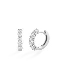 Buonocore Earrings - 18K White Gold Hoop Earrings with 0.50ct White Diamonds - 0