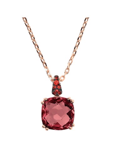 Collana Bronzallure-Catena Rolò-Prisma Gem Rosso Bordeaux-WSBZ02180.BRD