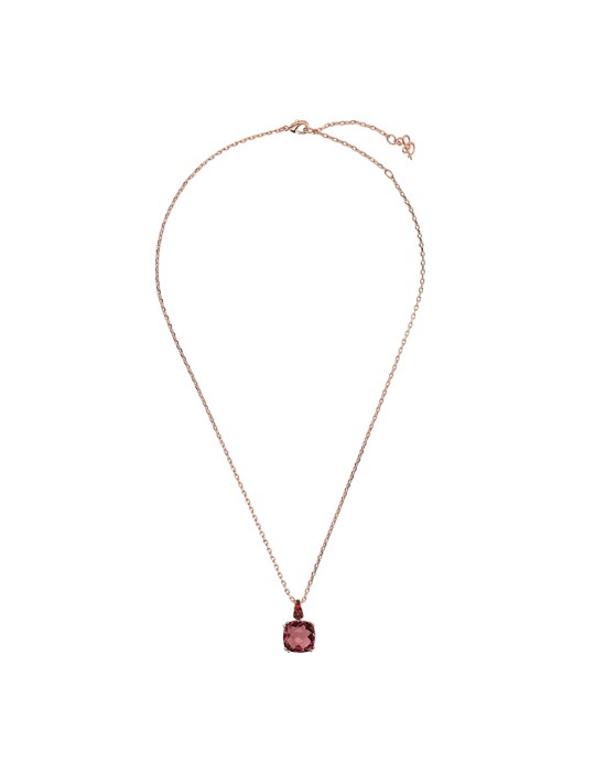 Bronzallure Necklace-Rolo Chain-Prism Gem Bordeaux Red-WSBZ02180.BRD