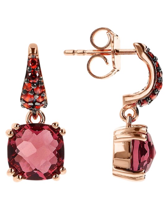 Bronzallure Earrings - Prisma Gem Bordeaux Red - WSBZ02182. BRD