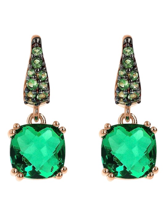 Bronzallure Earrings - Prisma Gem Dark Green - WSBZ02182. EM