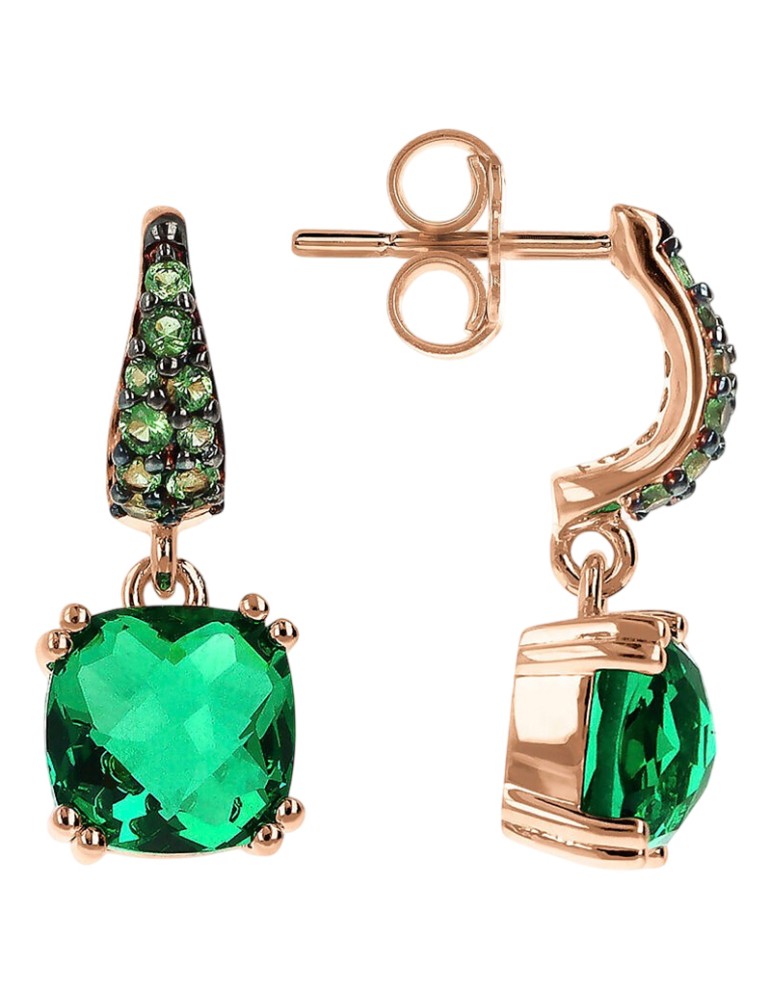 Bronzallure Earrings - Prisma Gem Dark Green - WSBZ02182. EM