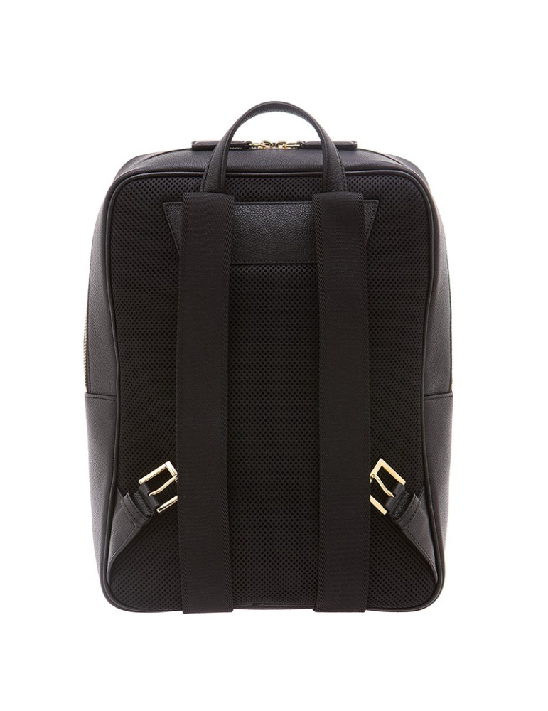 Pineider Backpack - Daily Slim - Black Tumbled Calfskin - PTL011056