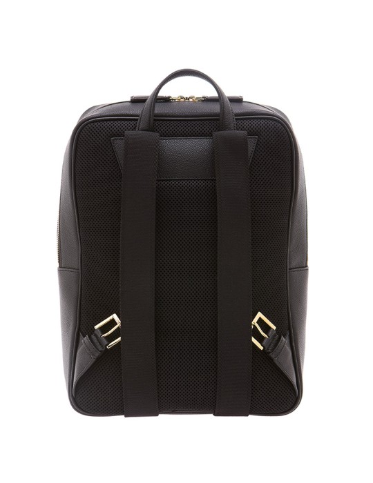 Pineider Backpack - Daily Slim - Black Tumbled Calfskin - PTL011056
