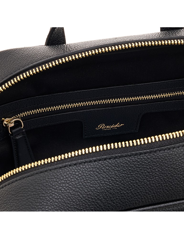 Pineider Backpack - Daily Slim - Black Tumbled Calfskin - PTL011056