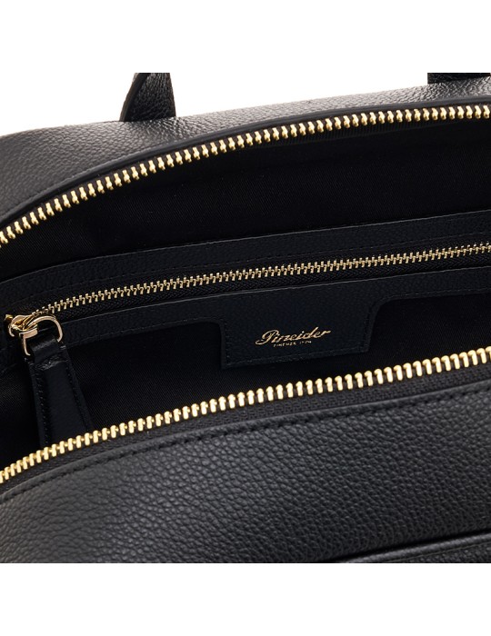 Pineider Backpack - Daily Slim - Black Tumbled Calfskin - PTL011056