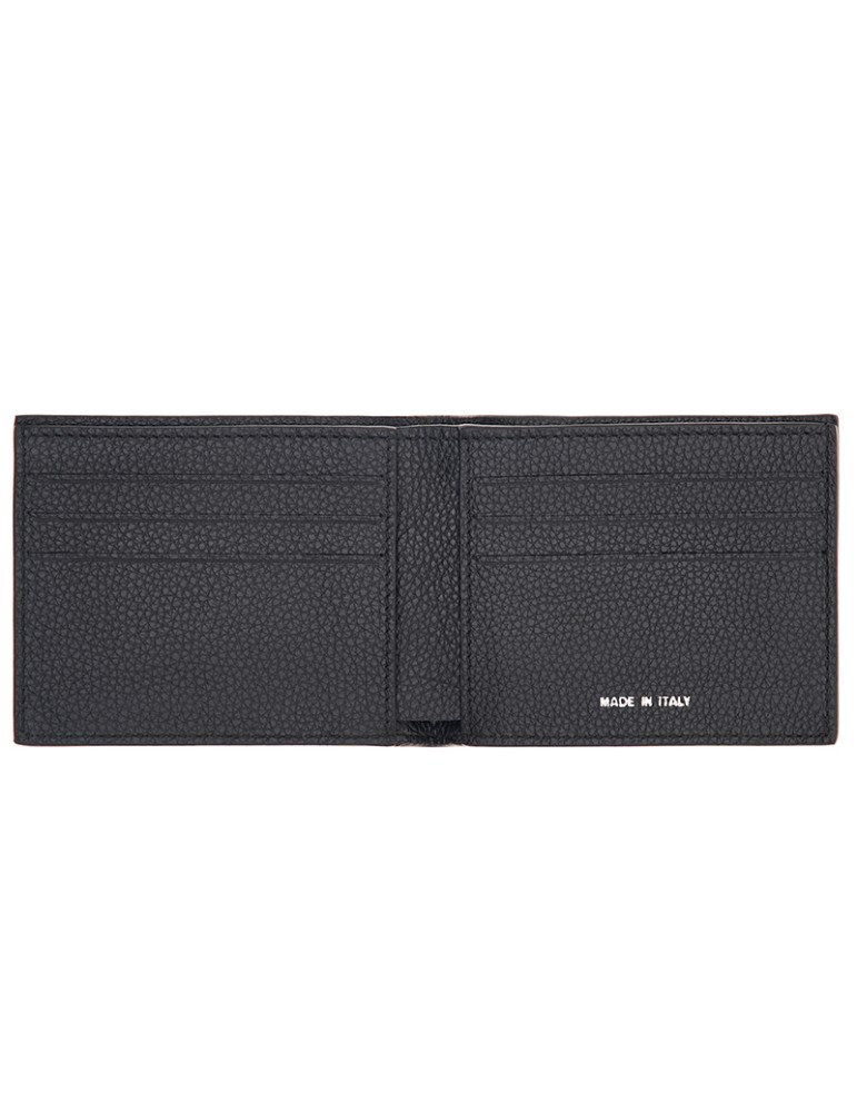 Portafoglio Pineider-6 Scomparti-Pelle di Vitello Bottalata Nera-PTS709056