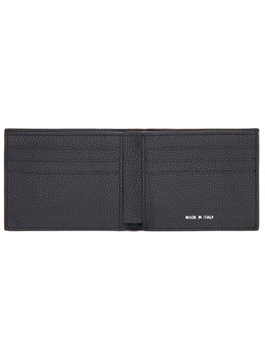 Portafoglio Pineider-6 Scomparti-Pelle di Vitello Bottalata Nera-PTS709056