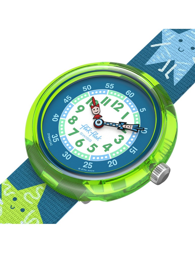 Orologio Swatch - Starry Glow - Verde - 32mm - Blu con Stelle-ZFBNP242