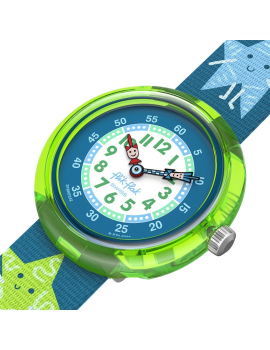 Orologio Swatch - Starry Glow - Verde - 32mm - Blu con Stelle-ZFBNP242