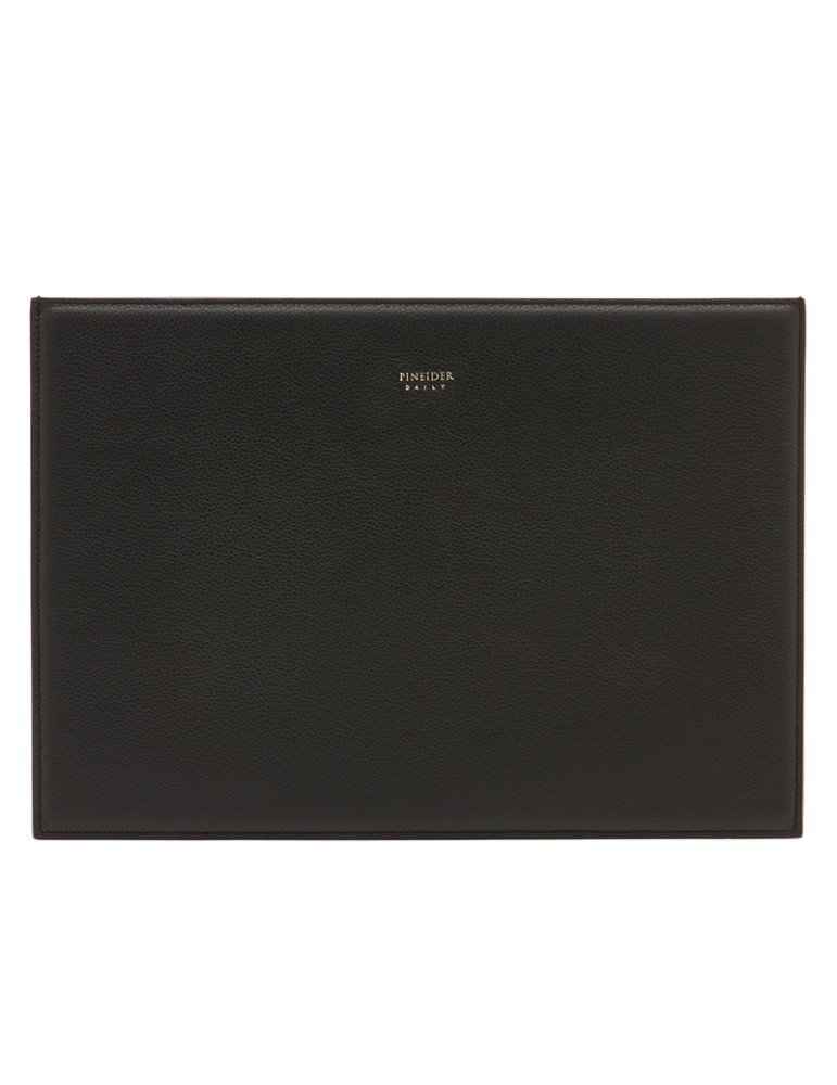 Pineider Computer Holder - Black Tumbled Calfskin - PTS743056
