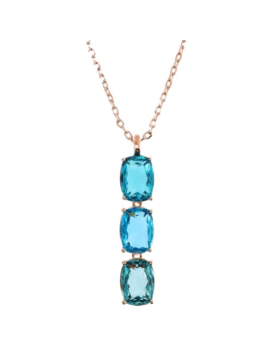 Bronzallure Necklace - Precious-Prisma Gem Teal-WSBZ02291.PAR-BL
