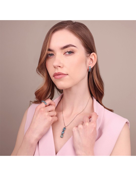 Bronzallure Necklace - Precious-Prisma Gem Teal-WSBZ02291.PAR-BL